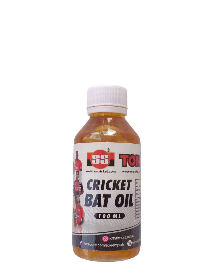 Bottle of SS cricket bat oil for natural willow bat care