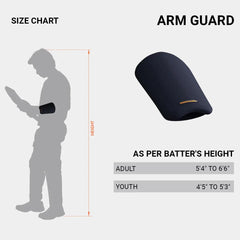Moonwalkr blue cricket arm guard manufacturer size comparison