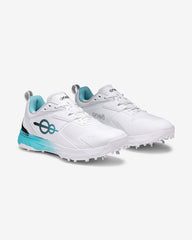 one8 Cover Drive 18 Pro cricket shoes in Jersey White, Sonic Blue and Classic Black