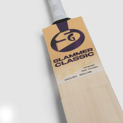 SG Slammer Classic English Willow Cricket Bat handle and grip detail