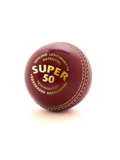 SG SUPER 50 Red Cricket Ball official product image