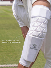 Official Shrey Legacy white cricket arm guard, third product view